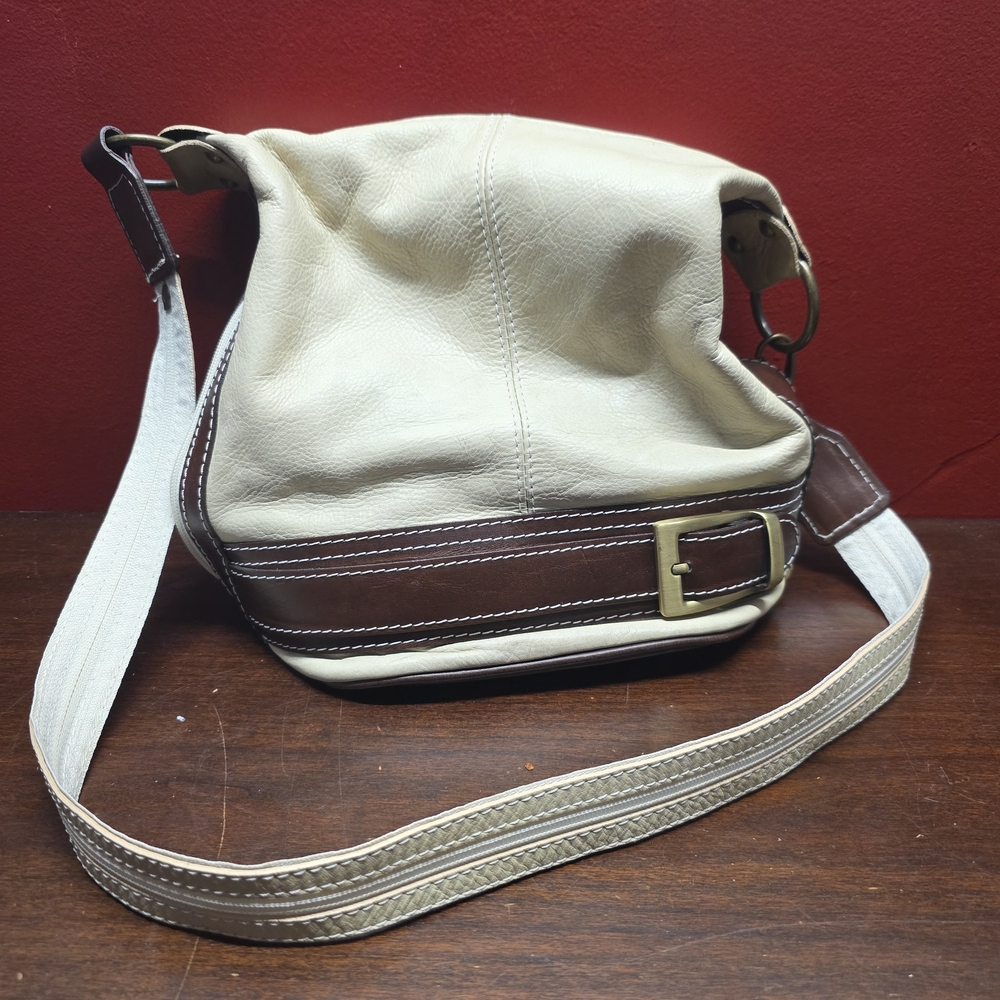 Stylish Cream and Brown Women's Bag